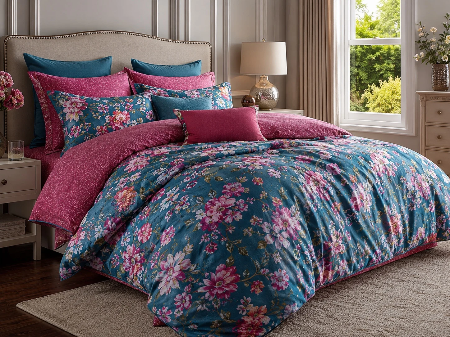 Colourful floral bedding set